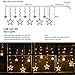 Star Curtain Lights 12 Stars 138 LEDs, LEORX Window Curtain Lights Waterproof for New Year Wedding Party Home Bedroom Patio Garden (Warm White)