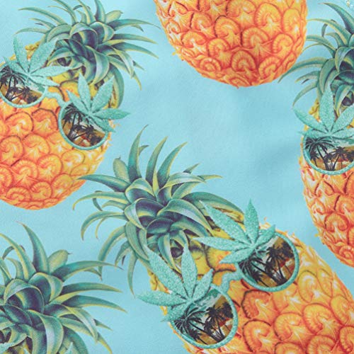 BFUSTYLE Toddler Boy Quick Dry Rash Guard Swim Trunks Mesh Lining Swimwear Green Blue Pineapple Glasses Printing Cute Beach Shorts Waterproof Surf Board Short Pants for Kids Boys 5-6 Years Old