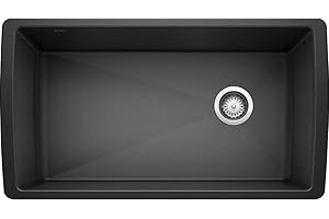 BLANCO, Anthracite 441768 DIAMOND SILGRANIT Super Single Undermount Kitchen Sink, 33.5" X 18.5"