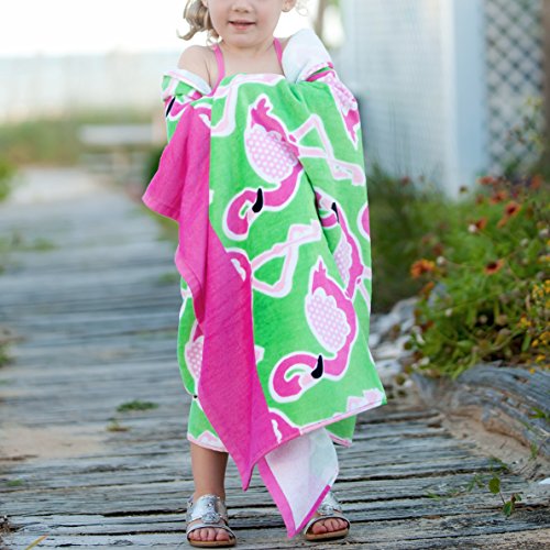 VIV & LOU High Fashion Print Beach Towel can be Personalized or Monogrammed (Flamingle)