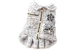 EVERYTHING CHIC Tweed Princess Dog Apparel Dress Girl Cute Pet Clothes Outfit Small Dogs Costume Puppy Dresses for Small Dogs cat Girl Female Teacup Yorkie Outfits Chihuahua