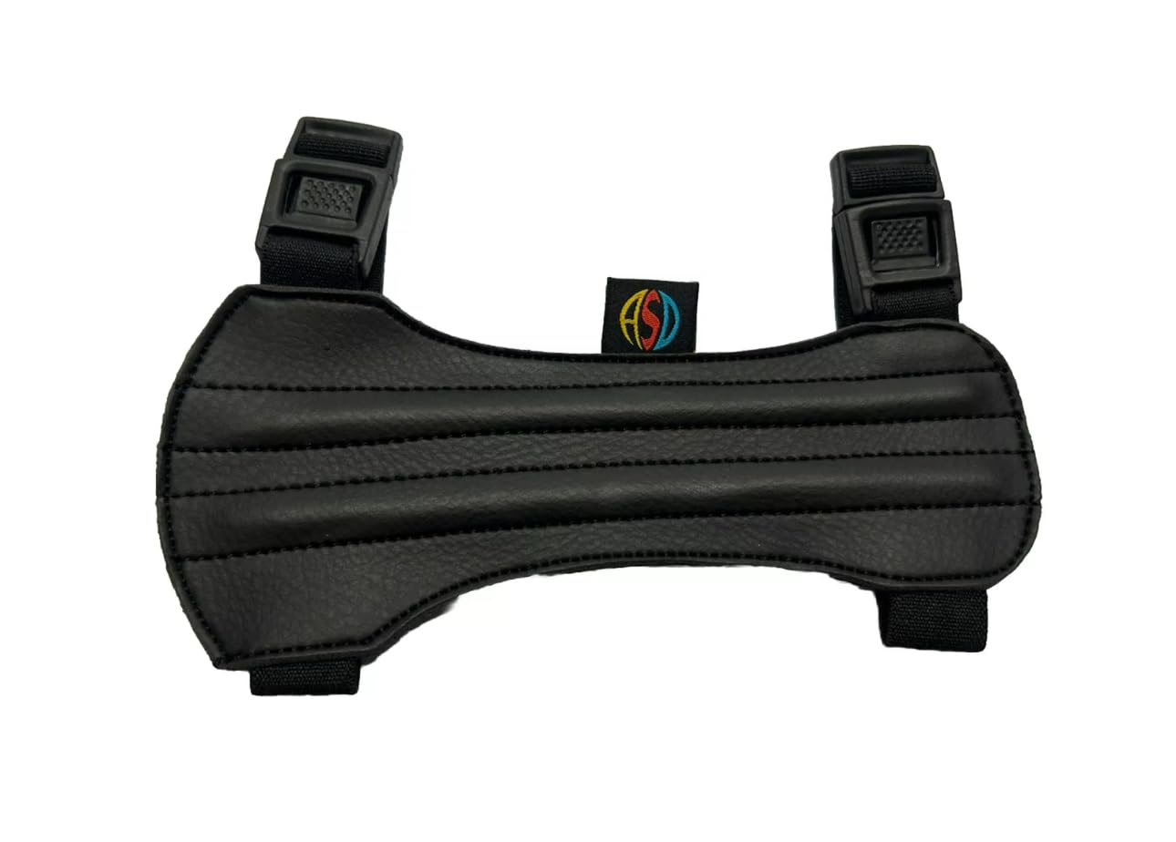 Archery Arm Guard. 17CM X 6CM. Black, faux leather. 2 STRAP