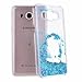 Galaxy Sky Case, J3/J3 V Case,Galaxy Sol Case,DAMONDY Cute 3D Moving Stars Bling Liquid Glitter Floating Flowing Ultra Clear Hard Cover Case for Galaxy J3/Express Prime/Amp Prime -blue