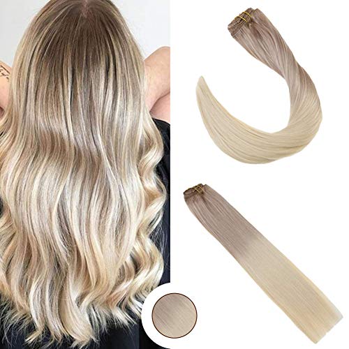 Ugeat 20inch Full Head Clip Hair Extensions Remy Human Hair Clip