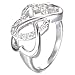 925 Sterling Silver Ring High Polish Cubic Zirconia Infinity and Heart Tarnish Resistant Comfort Fit Ring Size 9