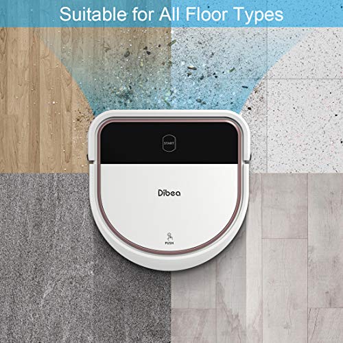 Dibea Robotic Vacuum Cleaner 2 in 1 Vacuuming and Mopping Robot, DShape Design, Strong Suction