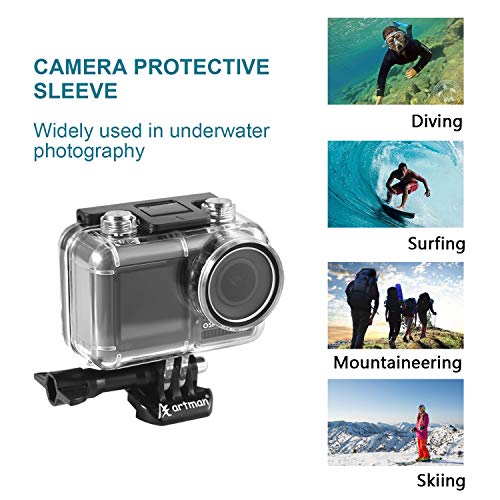 Artman Waterproof Housing Case for DJI Osmo Action Camera Diving Protective Case/Housing/Shell 200ft/61M with 12pcs Anti Fog Inserts and One Portable Pouch for Storage - Thumbnail 6