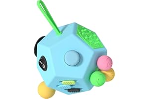 DODOMAGXANADU Fidget Dodecagon –12-Side Fidget Toys Cube Relieves Stress and Anxiety Anti Depression Travel Toy Christmas Stocking Stuffers Gifts for Children and Adults (B3 Blue Sky)