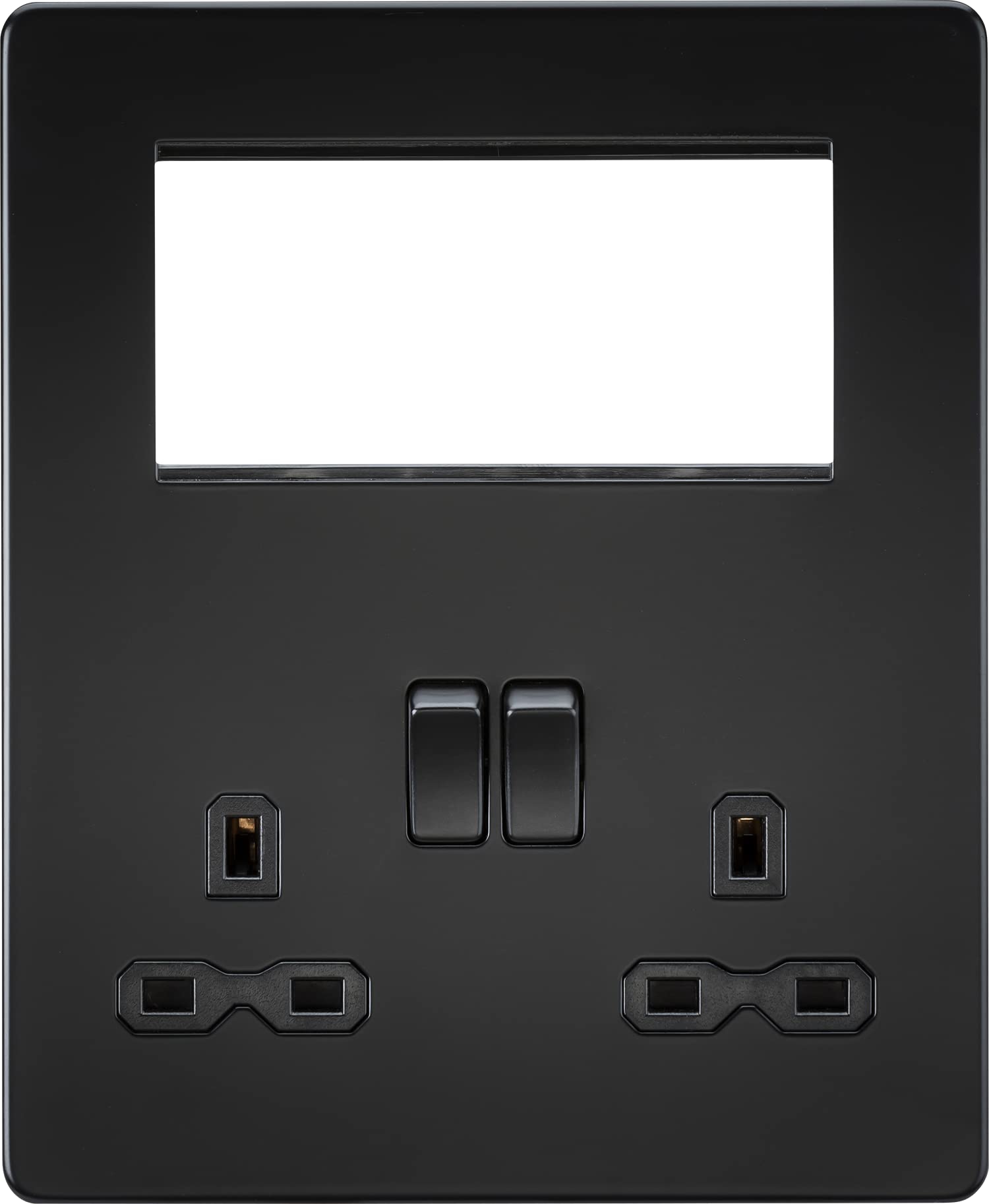 Screwless Small Multimedia Combination Plate - Matt Black