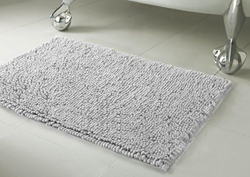 Resort Collection Plush Shag Chenille 2-Piece 17 x 24" Bath Mat Set, Light Grey