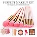 Makeup Brushes, ITME Premium Professional Makeup Brush Set,10PCS Synthetic Makeup Brushes For Foundation Blending Blush Powder Blush Concealers Eye Shadows Brushes (Pink Gold)