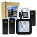 TEKCOPLUS Wireless Weather Station Thermometer with 3 Indoor Outdoor Sensor Wireless Clock Alarm Temperature Humidity Monitor Easy to Read Display with LED Back Lights