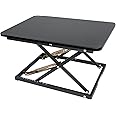 STANDNEE Standing Desk Converter Height Adjustable Stand Up Desk Riser - Supports 300 lbs, Fully Assembled Monitor/Laptop Riser Workstation, Black.