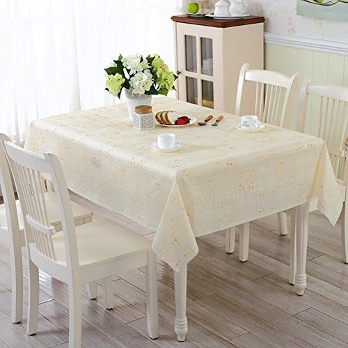 XKQWAN European style Rural tablecloth Waterproof Anti-scalding Soft glass table cloth Plastic fabric table mat Clear Disposable coffee table cushions-M 133x177cm(52x70inch)