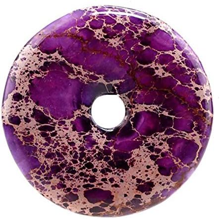 50mm Beautiful Gemstone Purple Sea Sediment Jasper Donut Pendant Bead 1Pcs,DIY Jewelry Accessories For Necklace 2"