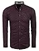 Coofandy Men's Business Stylish Slim Fit Long Sleeve Casual Dress Shirt,Wine Red,X-Large