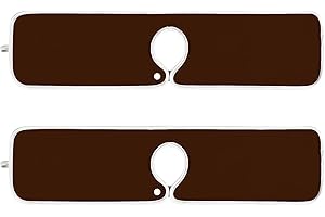 UMIRIKO Chocolate Kitchen Faucet Absorbent Mat, 2 Pack Sink Splash Guard, Sink Faucet Mat for Kitchen Bathroom 23.6''x5.5'' Chocolate