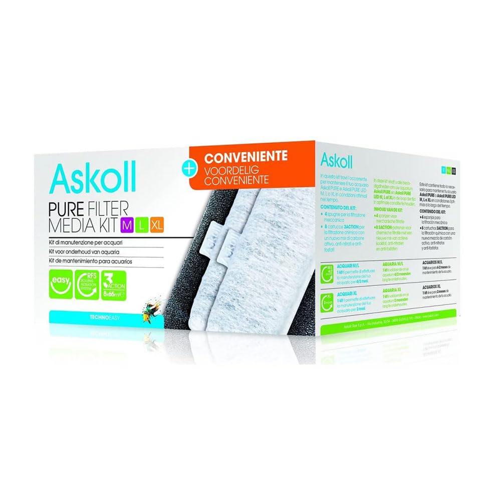 Askoll Pure Filter Media Kit M, L, XL and convenient 3Action Cartridges
