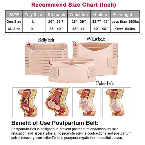 Postpartum Belly Wrap 3 in 1 Belt, Postpartum Belly Girdle Support Recovery Waist Pelvis Band