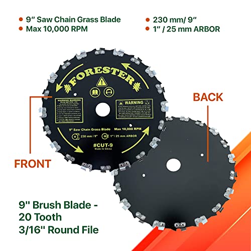 FORESTER Brush Cutter Blades and File Set Trimmer Chainsaw Tooth Saw
