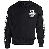 Harley-Davidson Men's Lightning Crest Fleece Pullover Sweatshirt, Black