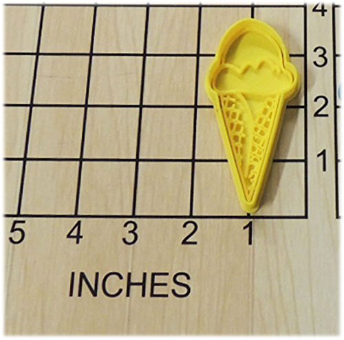 Ice Cream Cone Shaped Fondant Cookie Cutter and Stamp #1127