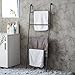 MyGift 54'' Black Metal 4-Tier Leaning Blanket Ladder Stand with Secure Wall Mount Holder, Farmhouse Bathroom Towel Quilt Ladder Rack