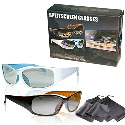 2 Player Split Screen Polarized Gaming Glasses - High Quality - Compatible with 