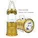 CMB 2-in-1 Rechargeable Camping Lantern Solar Flashlight Emergency Lantern with USB Power Bank (Gold)