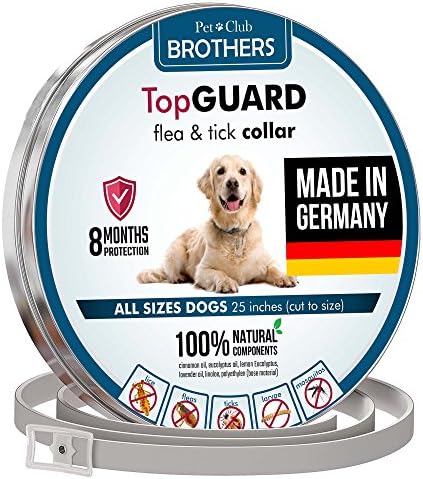 Flea Collar for Dogs - MADE IN GERMANY - Flea and Tick Prevention for Dogs - Dog Flea and Tick Control for 8 Months - Safe &amp; Hypoallergenic - Waterproof Flea Treatment - One Size Fits All Tick Collar