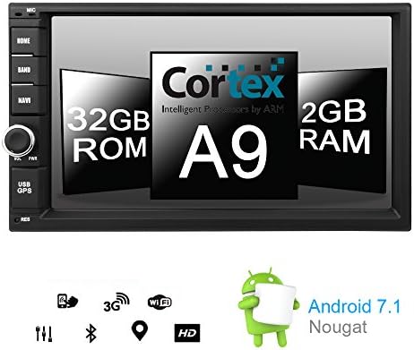 Double Din Car Stereo Android 7.1 2GB 32GB Bluetooth 4.0 Radio GPS Navigation Support Fast Boot, GPS Navigation, USB/SD, 3G WIFI, Mirror Link,AV-Out, OBD2, DVR, Subwoofer
