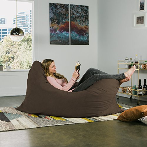 Jaxx Pillow Saxx 5.5-Foot - Huge Bean Bag Floor Pillow and Lounger, Chocolate