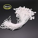 LGEGE 300Pcs 7-inch White Hang Tag Nylon String Snap Lock Pin Loop Fasteners Hook Ties