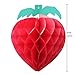 SUNBEAUTY Strawberry Balls Honeycomb 5Pcs Tissue Paper Strawberry Birthday Party Decoration Honey Combs Decor for Wedding Birthday Baby Shower Home
