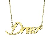 BYBWBL Drew Name Pendant Necklace 18k Gold Plated