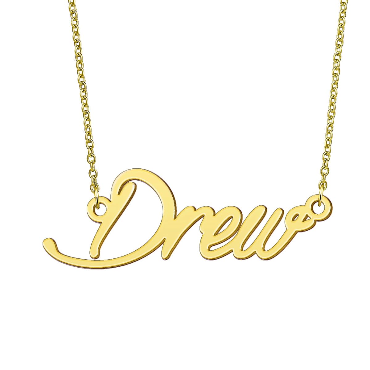 BYBWBL Drew Name Pendant Necklace 18k Gold Plated