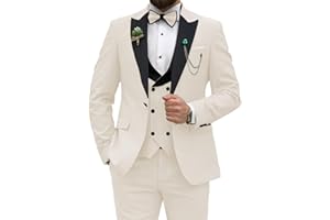 Wangyue Men's Tuxedo Suit 3 Piece Slim Fit Suit for Men Tuxedo for Men Wedding Party Dinner Prom