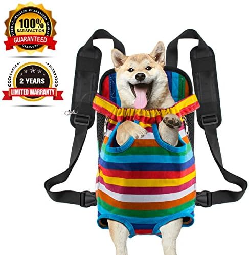 Legs tail out Dog Carrier Travel Pet Bag Backpack Front-facing Sturdy Comfortable Easy-Fit for Traveling Hiking Bike and Motorcycle(M)