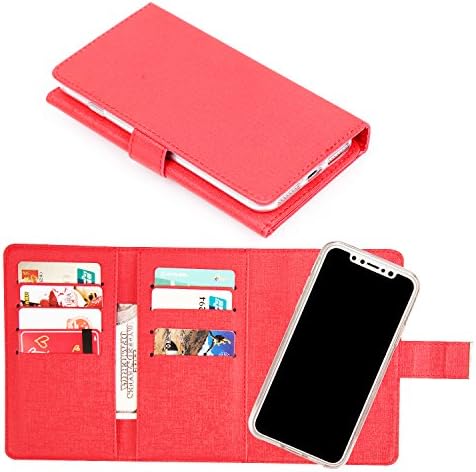 iphone x Wallet case,Wisecoco Magnetic Detachable Slim Case with [10 Card Slots+ID Window] Premium Leather Pouch Cover for Apple iPhonex 2017 (Red)