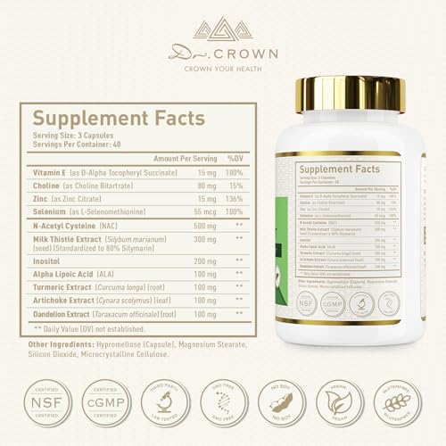 Liver Cleanse Detox & Repair -Milk Thistle Supplement, 80% Silymarin, with N-Acetyl Cysteine(NAC), Artichoke, Turmeric & Dandelion for Liver & Antioxidant Support, All-Natural, Gluten Free, Non-GMO