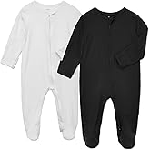 Aablexema Baby Footie Pajamas Zipper - Rayon from Bamboo Infant Footed Pjs with Mittens Sleepwear Jammies
