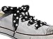 Pimp My Shoes, Adults Black Polka Dot Satin Ribbon Shoelaces/Shoe Strings to Fit Adult Converse Lo's sneakers US Sizes 5 to 10