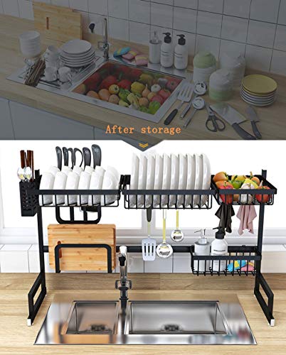 3 XIANGZHI+Stainless+Kitchen+Two+Tier+Storage