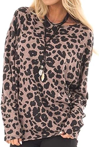 Damark Women's Top, Women Casual Long Sleeve Leopard Print Pullover Loose Tunic Sweatshirt Tops Blouses T-Shirts