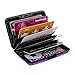 ELFISH RFID Blocking Credit Card Protector Aluminum ID Case Hard Shell Business Card Holders Metal Wallet for Men or Women (Aluminum, Purple)