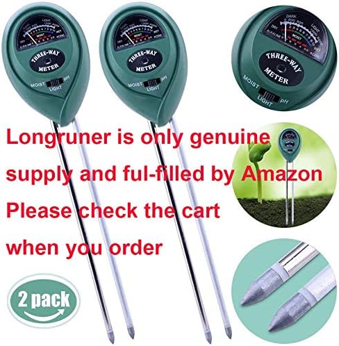Longruner 2 paquetes 3-in-1 comprobador de suelo la humedad luz y ...