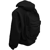 Men's Creative Travel Hoodie with Backpack Lightweight Zipper Backpack Sweatshirt Casual Campus Pullover Outfits