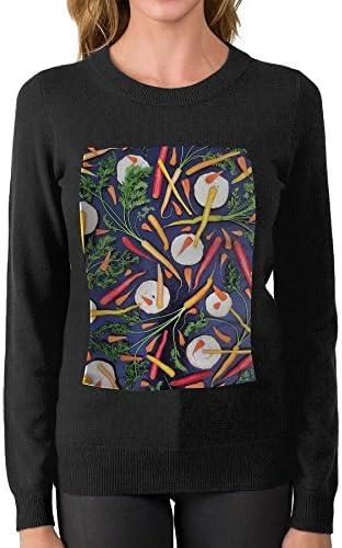 ZONERKFDIN Carrots And Autumn Celeriac Knit Sweater Round Neck Warm Best Nice