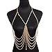 HITOP Women Retro Sexy Fashion Summer Beach inverted crystal tassel belly chain Bikini Body Chain