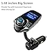 FM Transmitter , Parihy Wireless In-Car Bluetooth Car Kit Adapter W 1.44 Inch Display, USB Charger, Hands Free Calling, TF/SD Card Mp3 Player for iPhone, Samsung, iPad, Any Bluetooth Devices (T10)